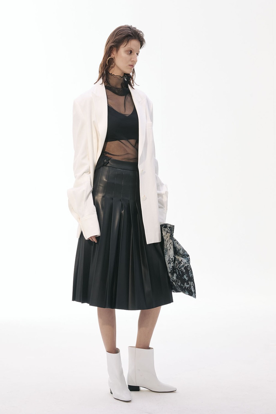 Leather Pleats Skirt
